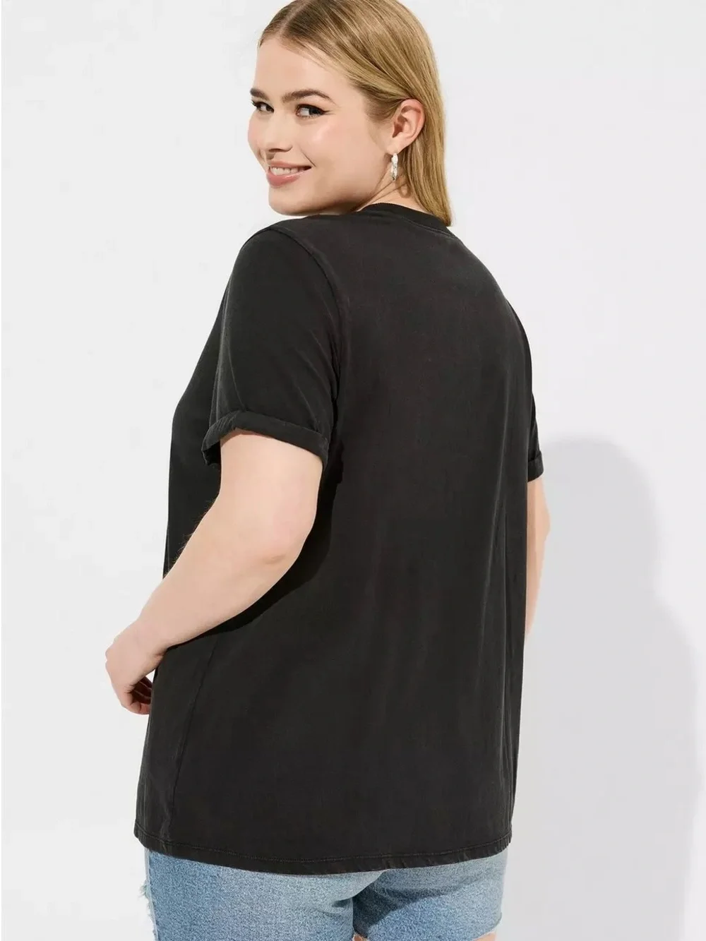 Torrid skull beach classic heritage jersey destructed tee - size 1 - anthracite - Picture 2 of 3